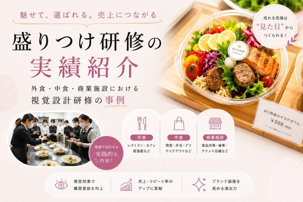 盛り付け研修実績紹介(飲食店、中食、商業施設)